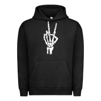Pigment Black skeleton peace Urban Hoodie - linhVisuals