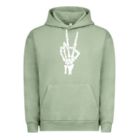 Pigment Oil Green skeleton peace Urban Hoodie - linhVisuals