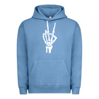 Pigment Pebble Blue skeleton peace Urban Hoodie - linhVisuals