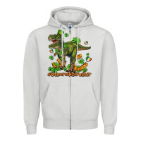 Shamrockscrusher T Rex And Horseshoe Zipper Hoodie | Teevron