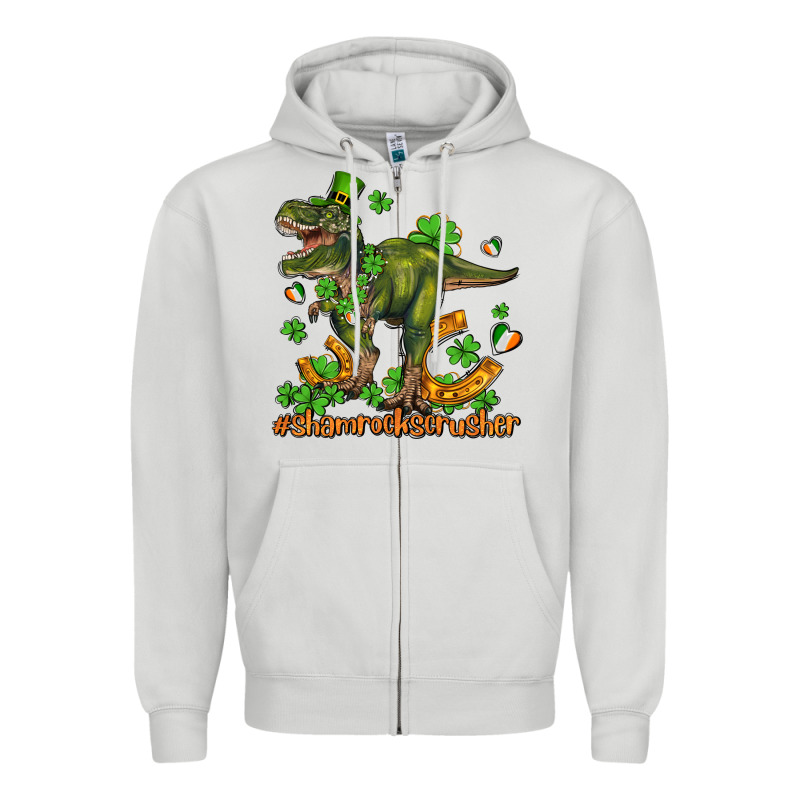 Shamrockscrusher T Rex And Horseshoe Zipper Hoodie by AdoDesignShop | Teevron