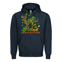 Navy shamrockscrusher t rex and horseshoe Zipper Hoodie - AdoDesignShop