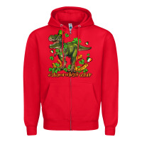 Red shamrockscrusher t rex and horseshoe Zipper Hoodie - AdoDesignShop