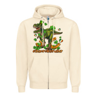 Sandshell shamrockscrusher t rex and horseshoe Zipper Hoodie - AdoDesignShop