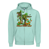 Seafoam shamrockscrusher t rex and horseshoe Zipper Hoodie - AdoDesignShop
