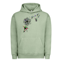 Pigment Oil Green bird hummingbird dandelion flowers shirt for women men t shirt Urban Hoodie - linhVisuals