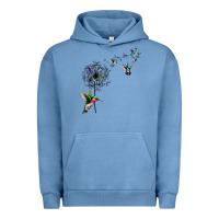 Pigment Pebble Blue bird hummingbird dandelion flowers shirt for women men t shirt Urban Hoodie - linhVisuals