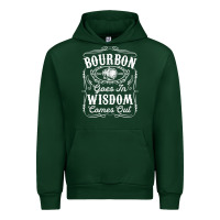 Forest Green bourbon goes in wisdom comes out funny whiskey lover gift premium t sh Urban Hoodie - linhVisuals