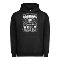 Pigment Black bourbon goes in wisdom comes out funny whiskey lover gift premium t sh Urban Hoodie - linhVisuals