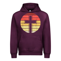 Mauve Wine jesus cross retro style vintage t shirt Urban Hoodie - linhVisuals
