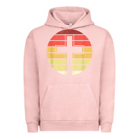 Pigment Salmon jesus cross retro style vintage t shirt Urban Hoodie - linhVisuals