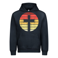 Navy jesus cross retro style vintage t shirt Urban Hoodie - linhVisuals