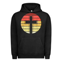 Pigment Black jesus cross retro style vintage t shirt Urban Hoodie - linhVisuals