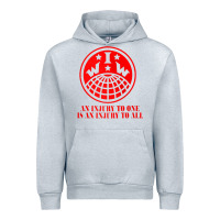Heather Grey iww injury one is injury to all front and back red zip hoodie Urban Hoodie - linhVisuals