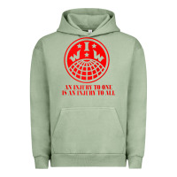 Pigment Oil Green iww injury one is injury to all front and back red zip hoodie Urban Hoodie - linhVisuals