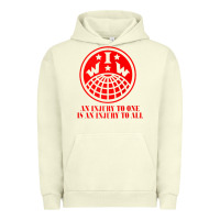 Pigment Pistachio iww injury one is injury to all front and back red zip hoodie Urban Hoodie - linhVisuals