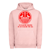 Pigment Salmon iww injury one is injury to all front and back red zip hoodie Urban Hoodie - linhVisuals
