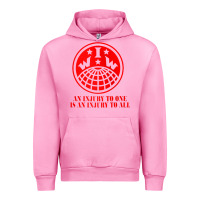 Fuchsia Pink iww injury one is injury to all front and back red zip hoodie Urban Hoodie - linhVisuals