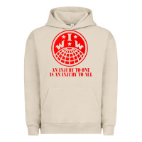 Pigment French Oak iww injury one is injury to all front and back red zip hoodie Urban Hoodie - linhVisuals