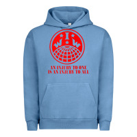Pigment Pebble Blue iww injury one is injury to all front and back red zip hoodie Urban Hoodie - linhVisuals