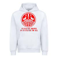 White iww injury one is injury to all front and back red zip hoodie Urban Hoodie - linhVisuals