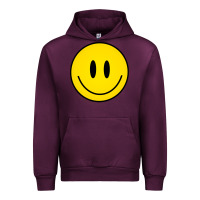 Mauve Wine retro happy vibe smiley face happy face graphic sweatshirt Urban Hoodie - linhVisuals