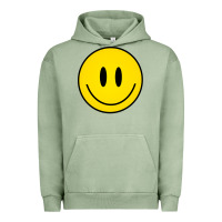 Pigment Oil Green retro happy vibe smiley face happy face graphic sweatshirt Urban Hoodie - linhVisuals