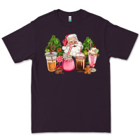 Plum pink christmas santa coffe cups Premium Tee - CowGirlArtShop