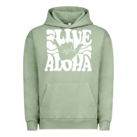 Pigment Oil Green vintage live aloha state hawaiian islands shaka hawaii maui pullover h Urban Hoodie - linhVisuals