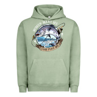Pigment Oil Green funny women want me, fish fishing fear t shirt Urban Hoodie - linhVisuals