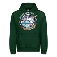 Forest Green funny women want me, fish fishing fear t shirt Urban Hoodie - linhVisuals