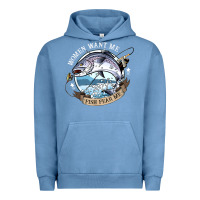Pigment Pebble Blue funny women want me, fish fishing fear t shirt Urban Hoodie - linhVisuals