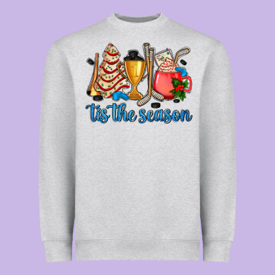 Tis The Season Hockey And Christmas Heavyweight Sweatshirt Designed By Adodesignshop