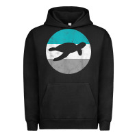 Pigment Black sea turtle retro gift for men or boys t shirt Urban Hoodie - linhVisuals