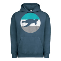 Pigment Midnight Navy sea turtle retro gift for men or boys t shirt Urban Hoodie - linhVisuals
