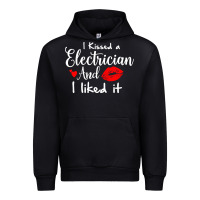Black i kissed an electrician and i liked it for girlfriend wife pullover ho Urban Hoodie - linhVisuals