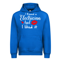 Cobalt i kissed an electrician and i liked it for girlfriend wife pullover ho Urban Hoodie - linhVisuals