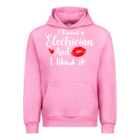 Fuchsia Pink i kissed an electrician and i liked it for girlfriend wife pullover ho Urban Hoodie - linhVisuals