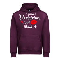 Mauve Wine i kissed an electrician and i liked it for girlfriend wife pullover ho Urban Hoodie - linhVisuals