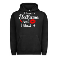 Pigment Black i kissed an electrician and i liked it for girlfriend wife pullover ho Urban Hoodie - linhVisuals