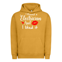Pigment Peanut Butter i kissed an electrician and i liked it for girlfriend wife pullover ho Urban Hoodie - linhVisuals