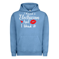 Pigment Pebble Blue i kissed an electrician and i liked it for girlfriend wife pullover ho Urban Hoodie - linhVisuals