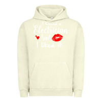 Pigment Pistachio i kissed an electrician and i liked it for girlfriend wife pullover ho Urban Hoodie - linhVisuals