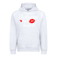 White i kissed an electrician and i liked it for girlfriend wife pullover ho Urban Hoodie - linhVisuals