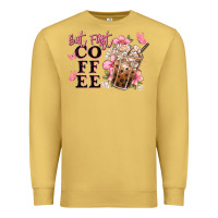 Antique Gold but first coffee floral Premium Sweatshirt - JahusDesignShop