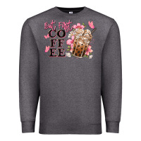 Charcoal Heather but first coffee floral Premium Sweatshirt - JahusDesignShop
