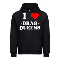 Black i love drag queens  i heart drag queens t shirt Urban Hoodie - linhVisuals