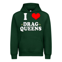 Forest Green i love drag queens  i heart drag queens t shirt Urban Hoodie - linhVisuals