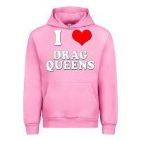 Fuchsia Pink i love drag queens  i heart drag queens t shirt Urban Hoodie - linhVisuals