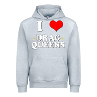 Heather Grey i love drag queens  i heart drag queens t shirt Urban Hoodie - linhVisuals